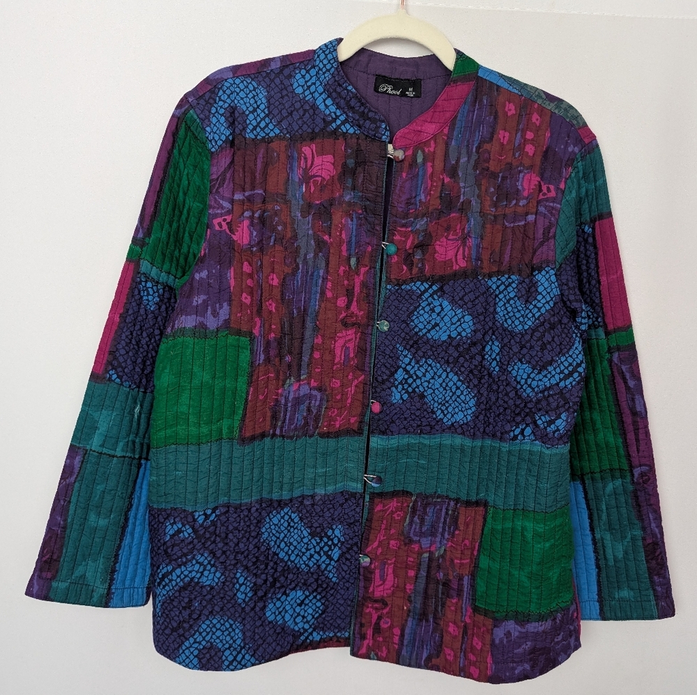 Colorful Patchwork Quilted Jacket - image 1